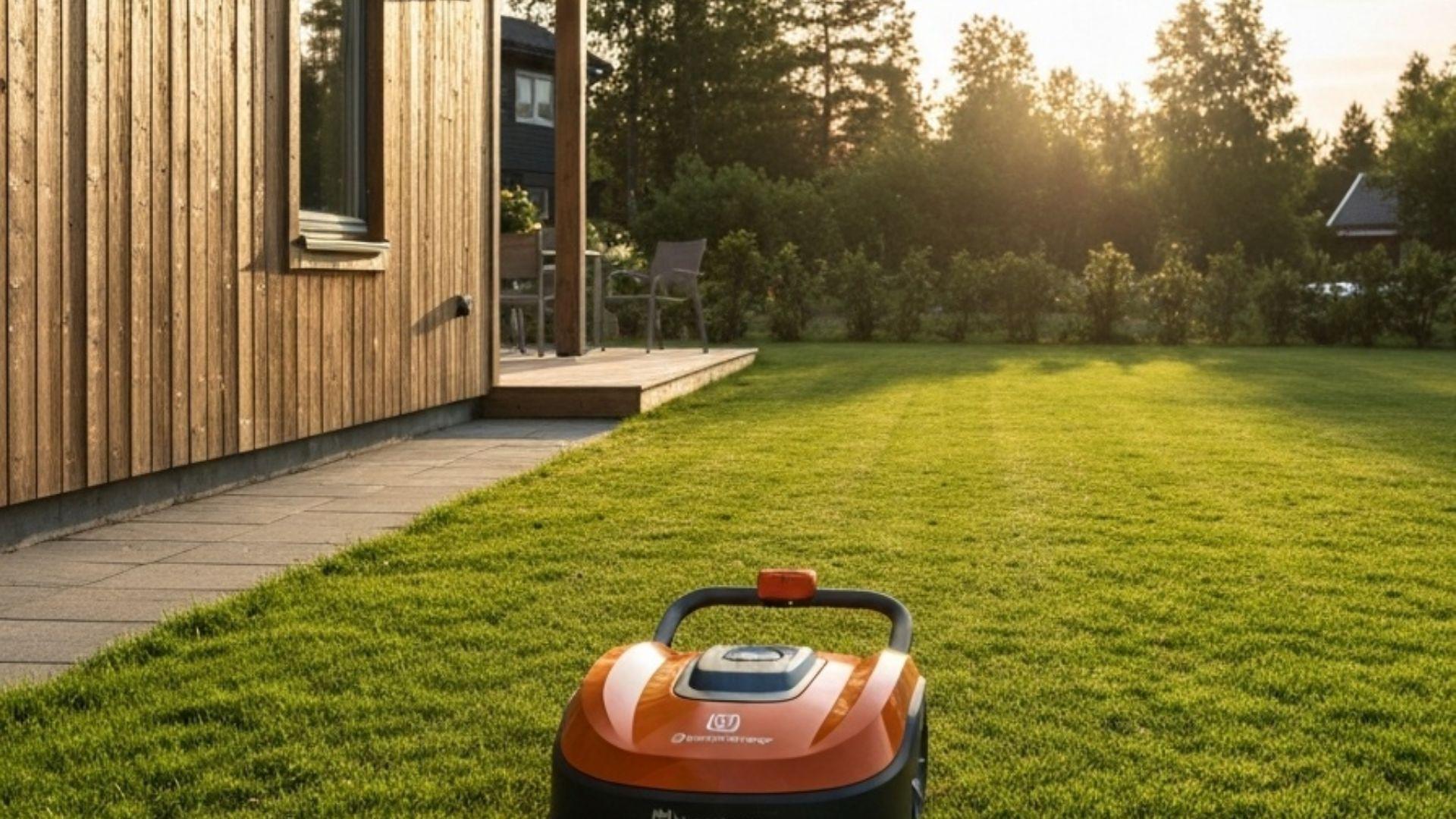 Husqvarna Automower robotgressklipper i moderne norsk hage