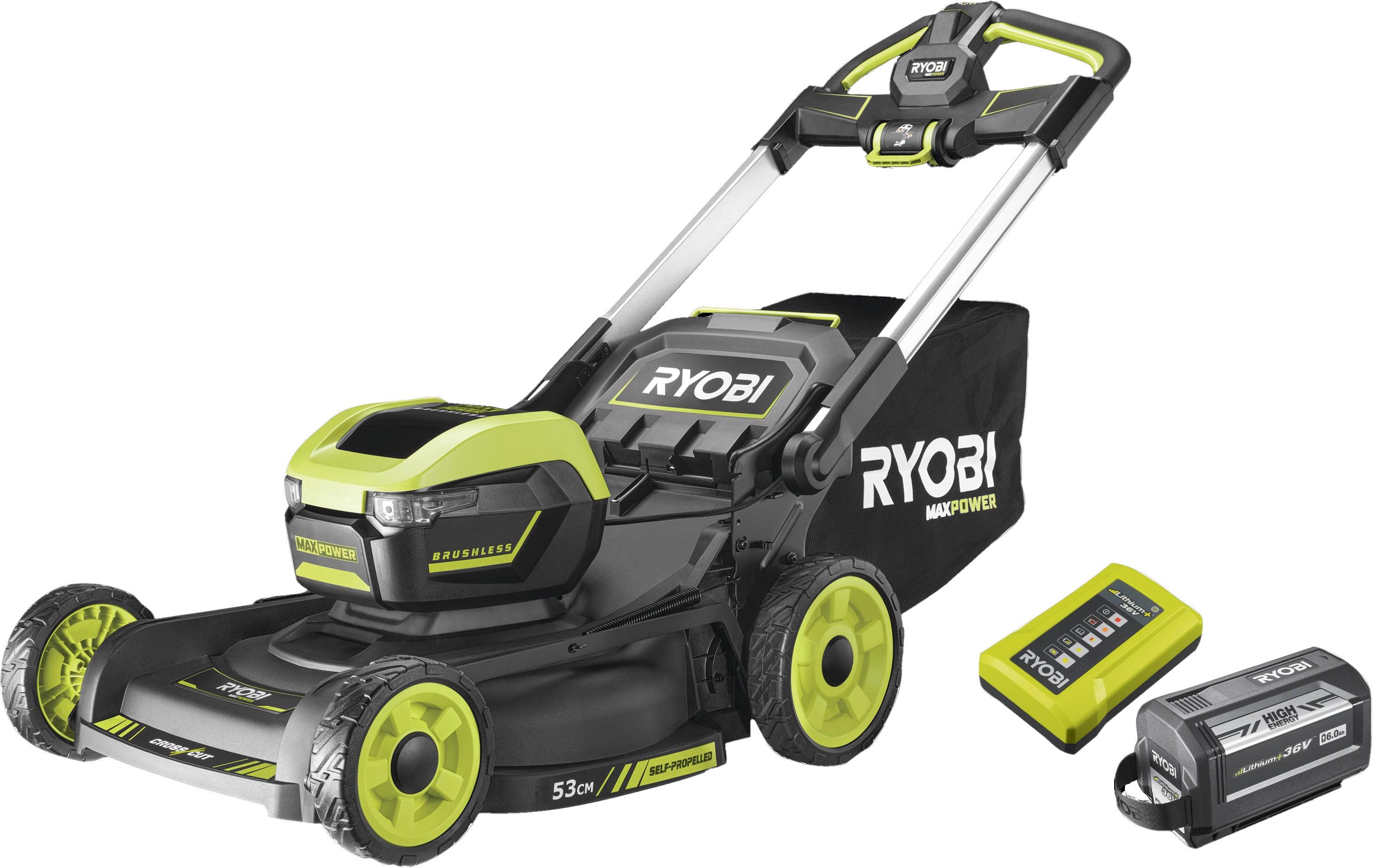 Ryobi batteridrevet gressklipper paa norsk plen