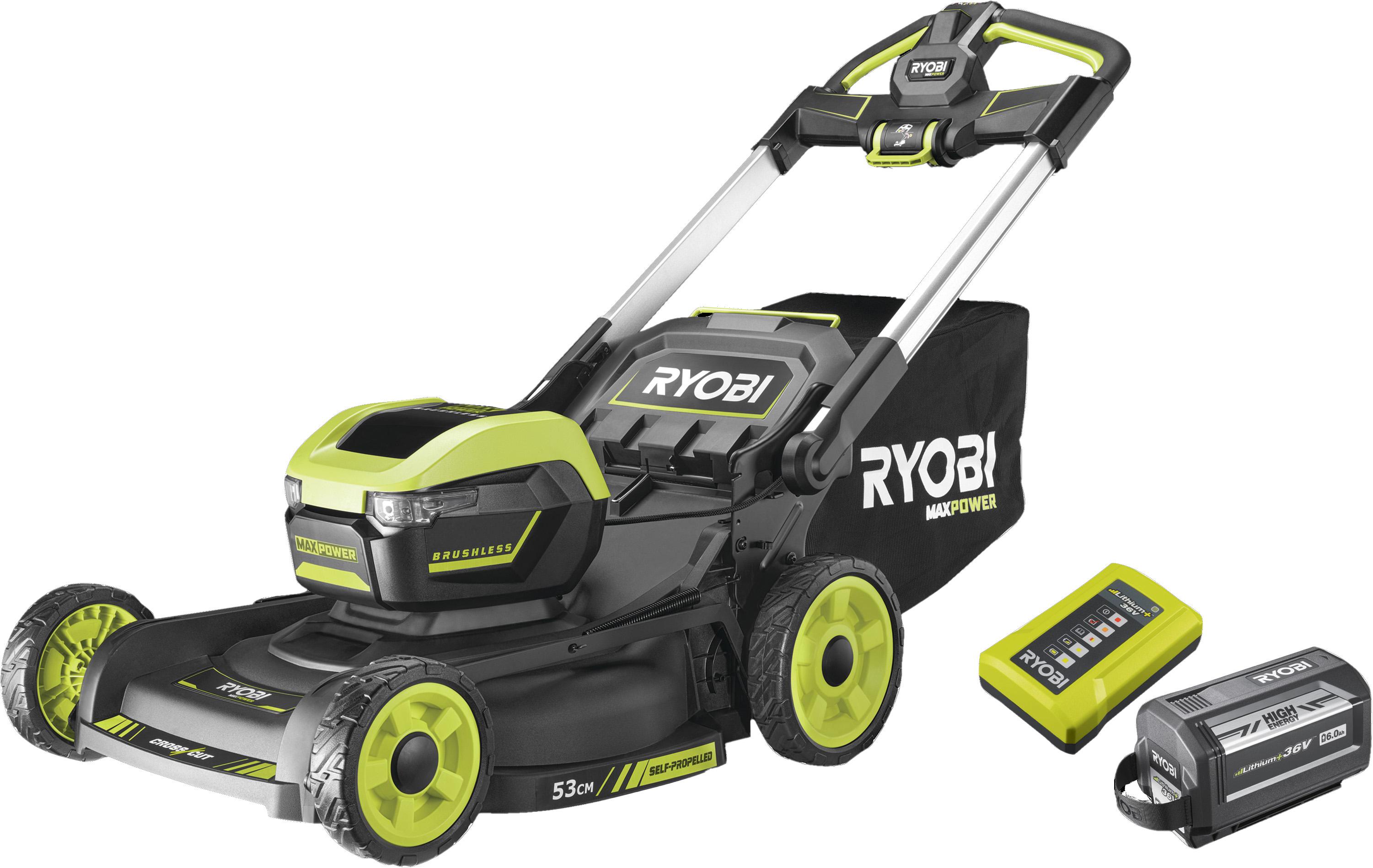 Ryobi RY36LMXSP53A-160 selvgående 36V MAX POWER gressklipper med 53 cm klippebredde